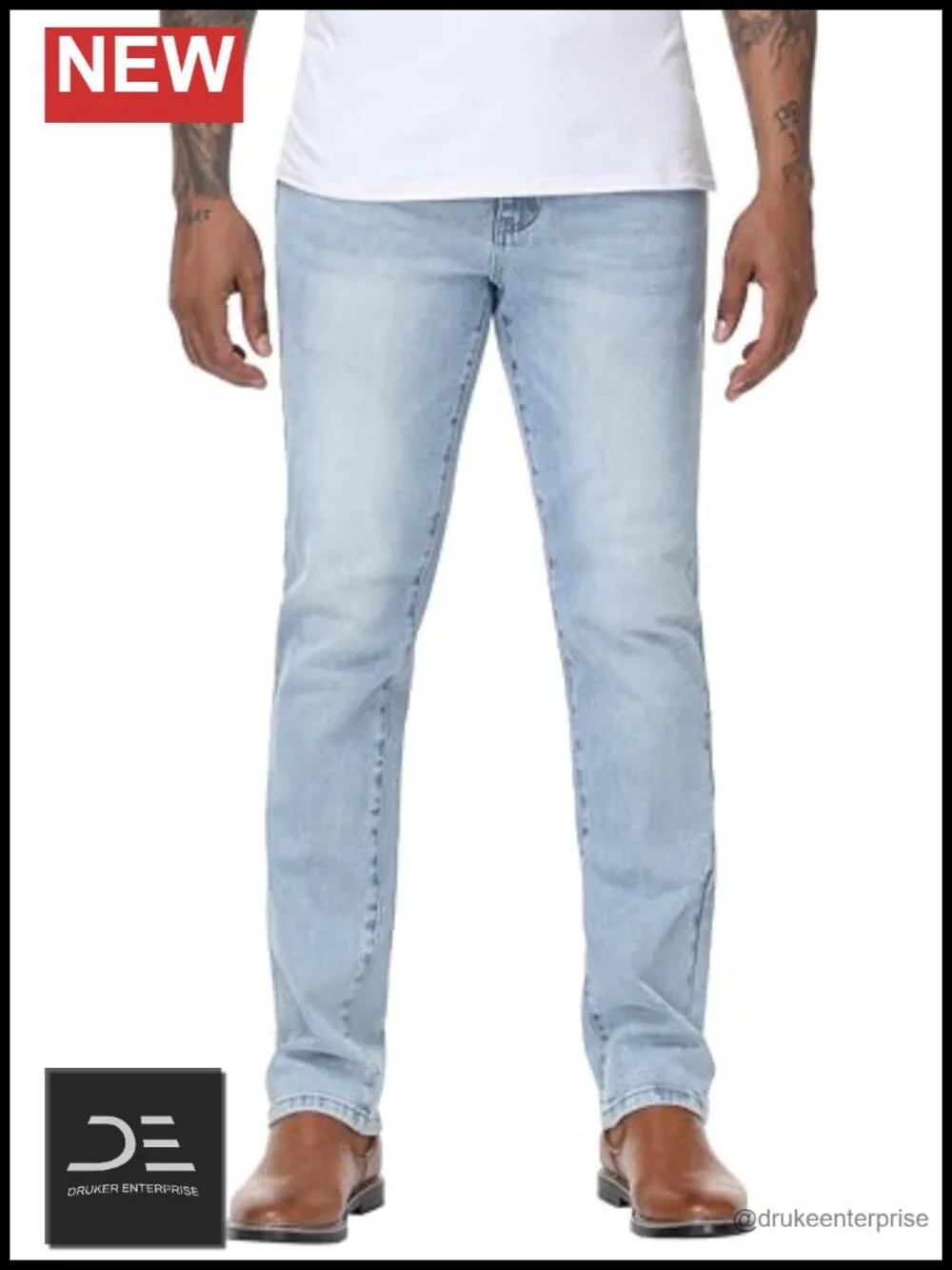 Men's Stretch Regular Fit Straight-Leg Jeans Cotton Spandex Denim Pants